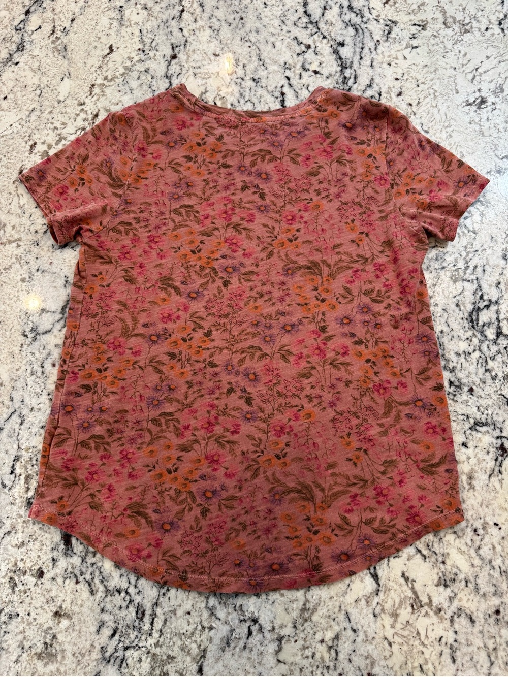 Old Navy Everywear Floral Tee Small Pink Boho Cottagecore Cotton Top - Picture 7 of 7